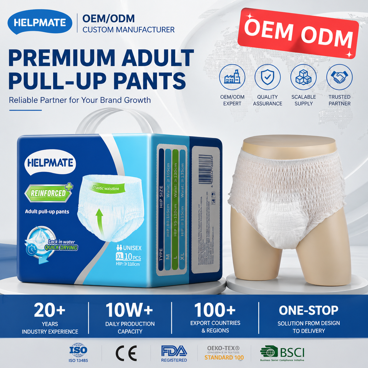 Fantastische Qualität erwachsener geriatrische Windelnhose OEM ODM Pull -Ups in Schüttung 